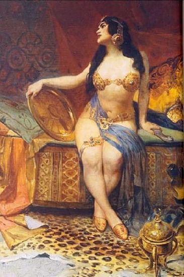 Oscar Pereira da Silva Odalisque oil painting picture